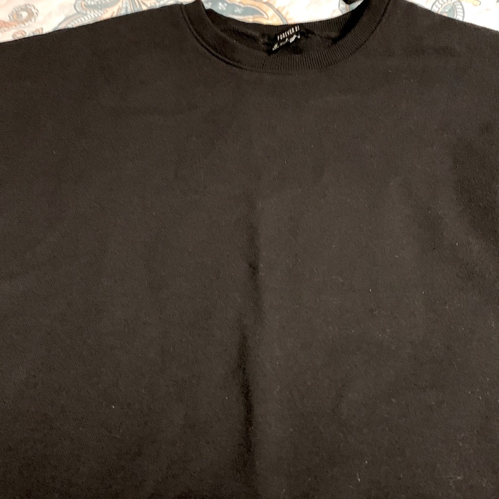 Forever 21 crop sweat shirts peaches orange and Black size small